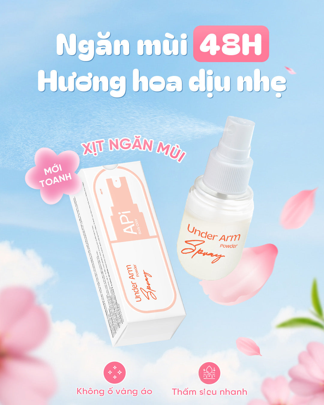 Xịt khử mùi toàn thân (nách, chân) 40ml APi