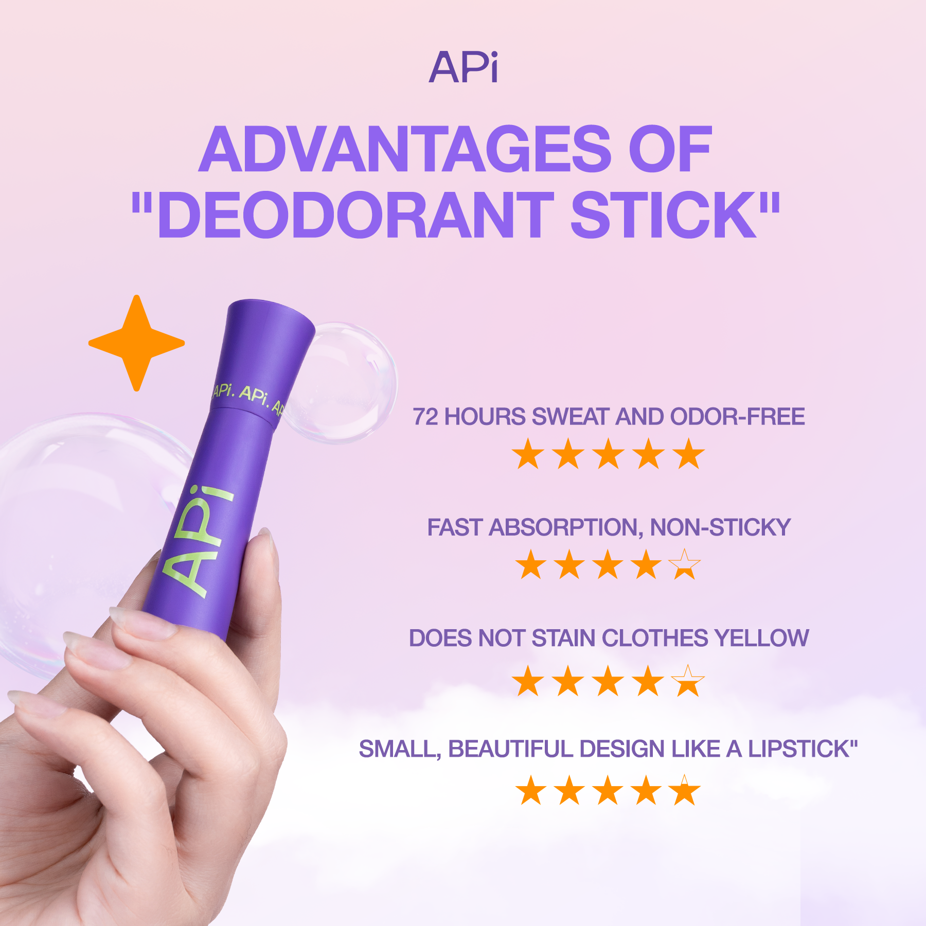 Armpit Serum APi, serum to help deodorize underarm odor, api underarm roll-on 10ml