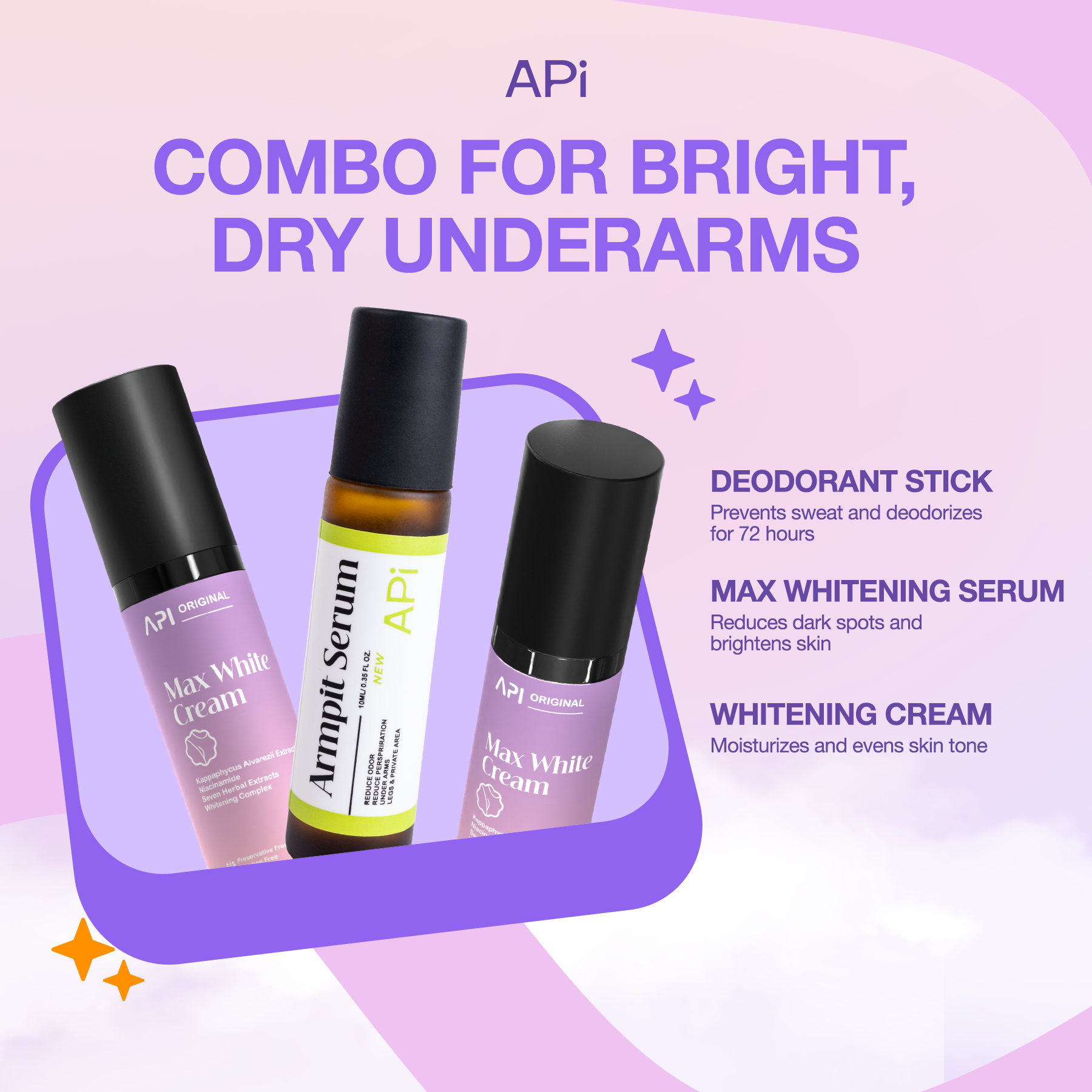 Combo Armpit whitening serum APi, (Buy 2 get 1)